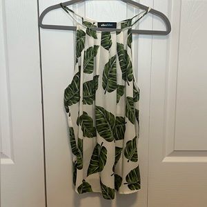 Alice Blue Palm Leaf halter tank Size Large